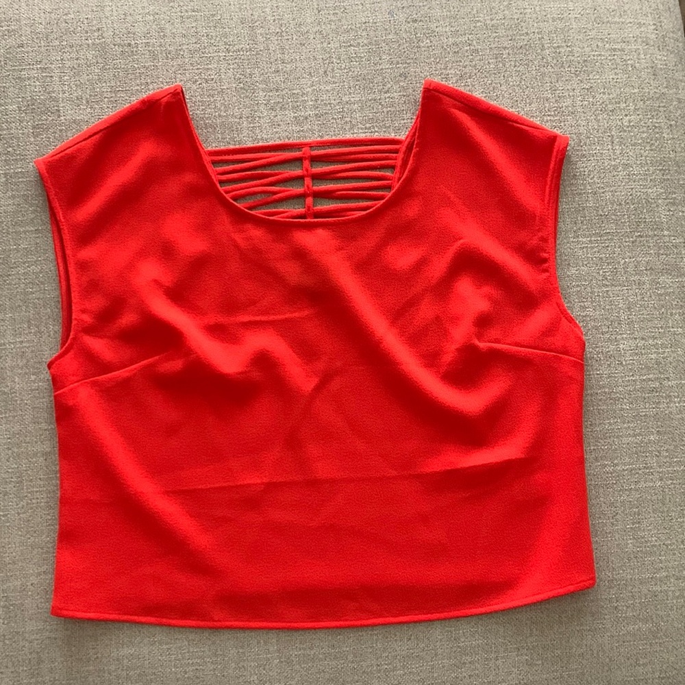 Hot orange crop top, Express, size womens med